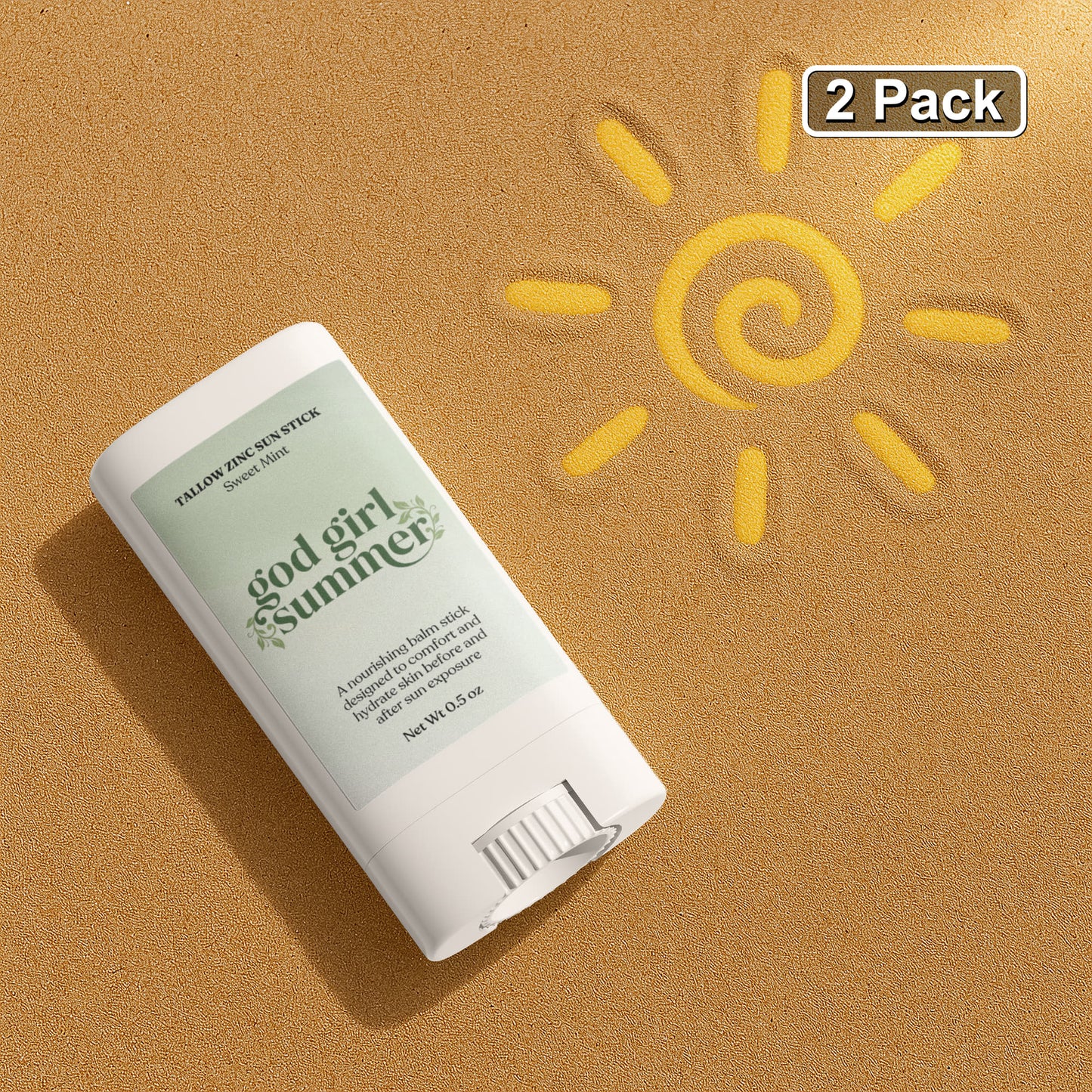 2 Pack Tallow Zinc Sun Stick