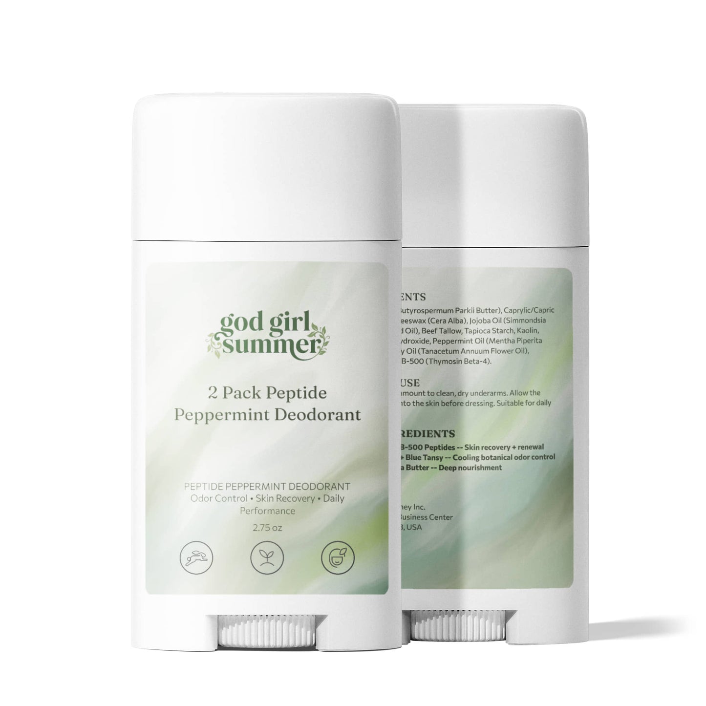 2 Pack Peptide Peppermint Deodorant